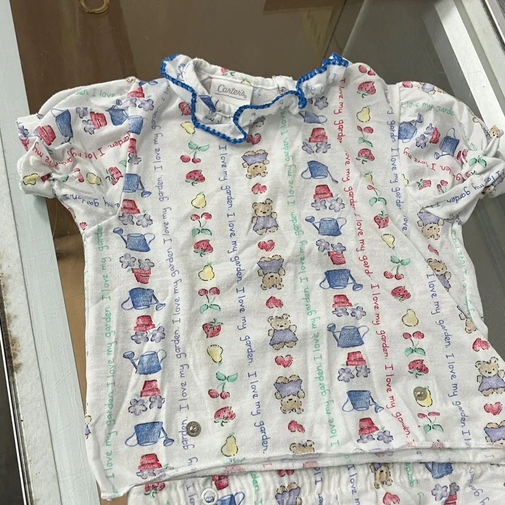 Vintage Carter's White Pajama Set 4T